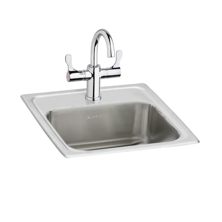 Elkay Sink, Stainless Steel, 15 in W x 15 in L x 6.125 in H BPSRA150C